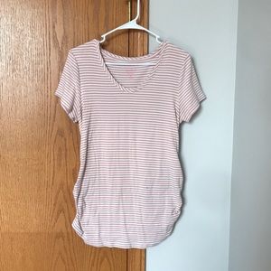 Light pink striped Isabel maternity top